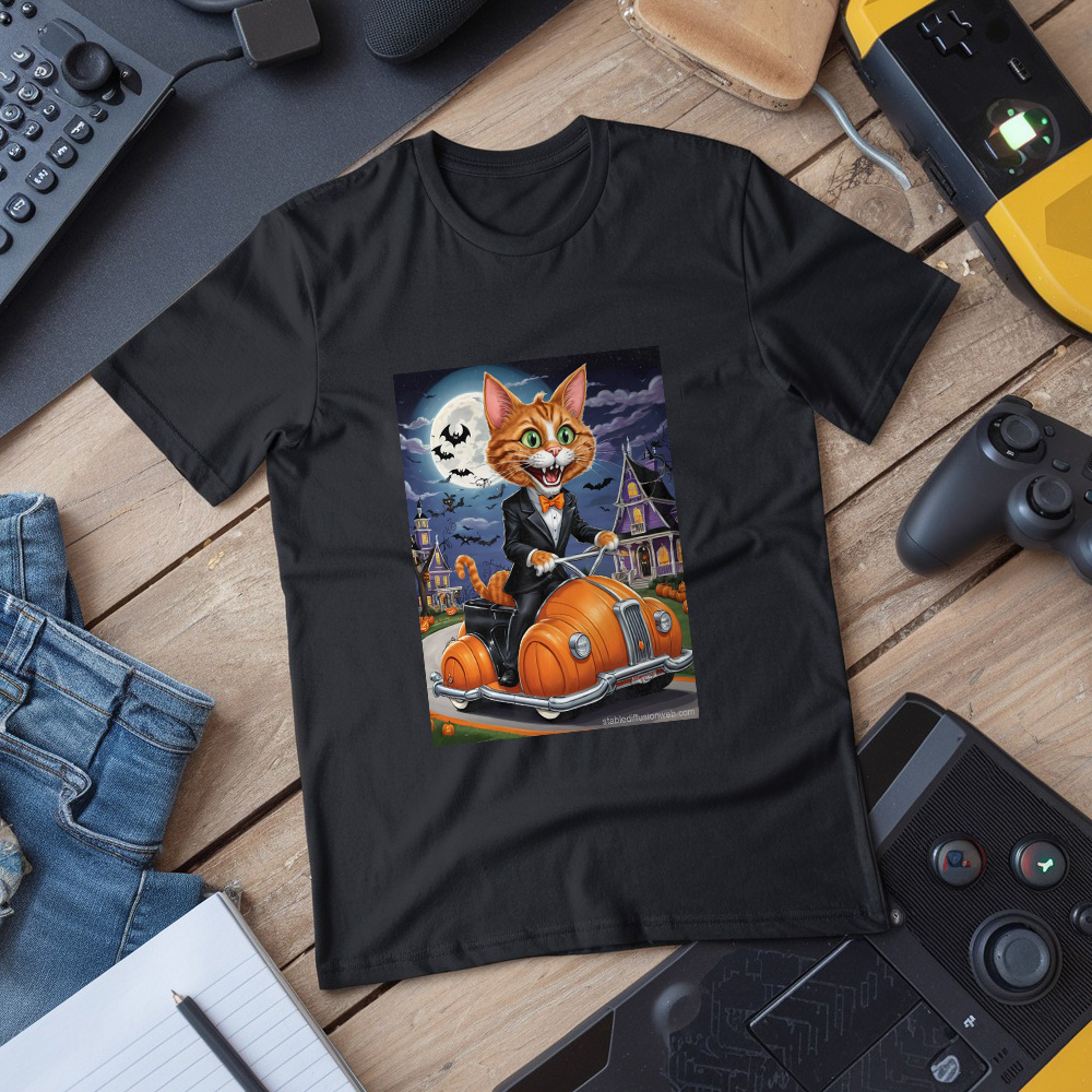 Cat Mascot Unleashes Halloween Spirit T-Shirt